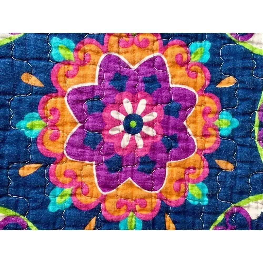 Virah Bella Suri Printed Reversible Quilt Suri Blue King Size Quilt
